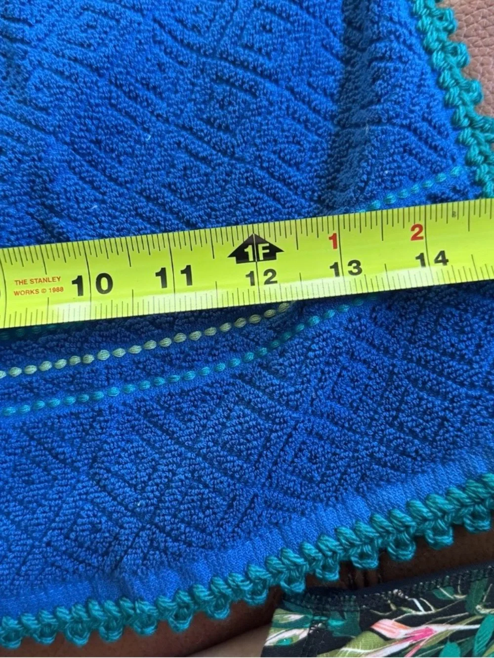 Handmade Crochet Hanging Kitchen Towel Royal Blue Teal Mainstays